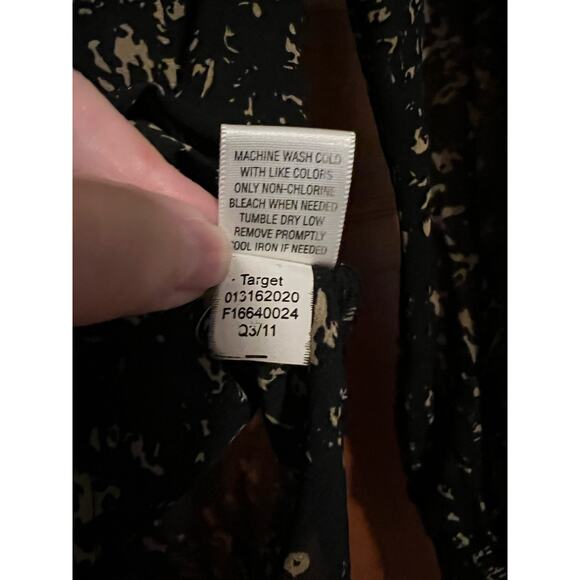 Converse One Star Women's Sheer Pleated Blouse Long Sleeve Black Size XS - Picture 8 of 9